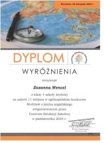 WYNIKI KONKURSU JĘZYKOWEGO 